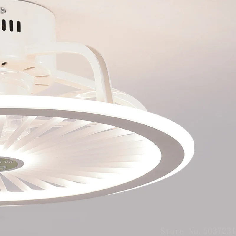 110V / 220V Nordic Simple Bedroom Ceiling Fan Lamp Invisible Restaurant Living Room Children's Room Intelligent Fan Home Decor - Image 4