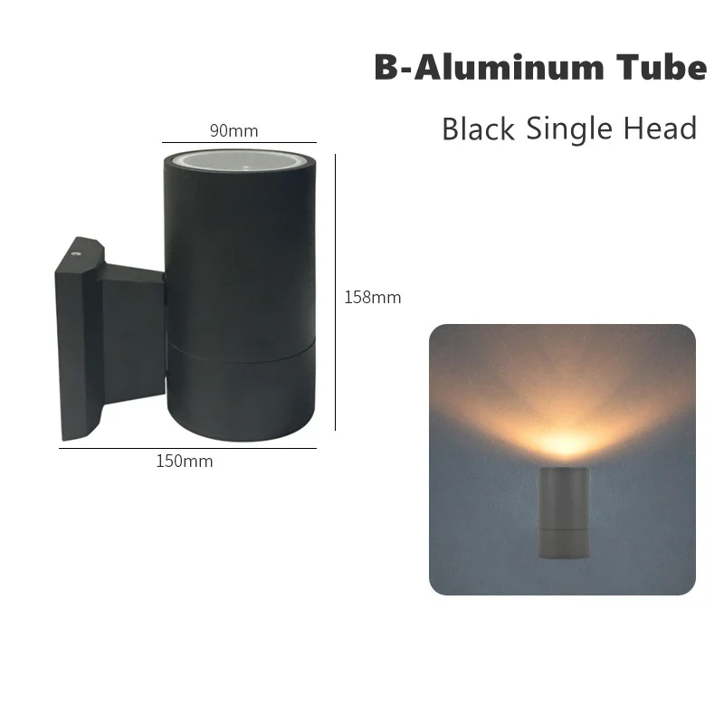 12W Outdoor Glass Tube LED Wall Lamp E27 Waterproof Single Double Head Up&Down Lighting Porch Light Garden Exterior Wall Sconce - Image 14