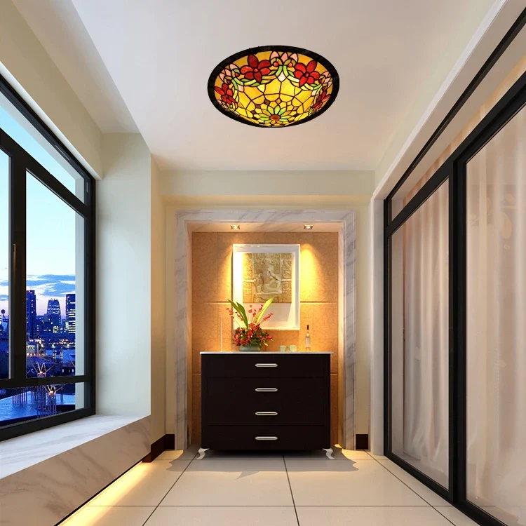 16 Inches European Rabbit Flower Children's Room Bedroom Bedroom Ceiling Glass Costume Jewelery Tiffanylamps Balcony - Image 4
