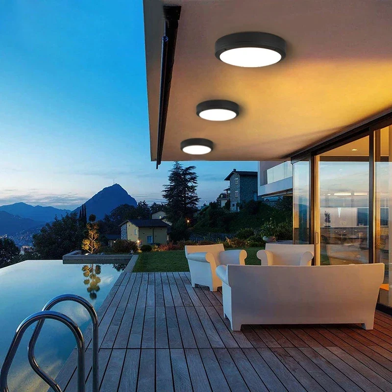 18W Radar capteur de mouvement étanche plafonnier extérieur salle de bains cuisine lumières lampe LED encastré balcon porche luminaires - Image 5