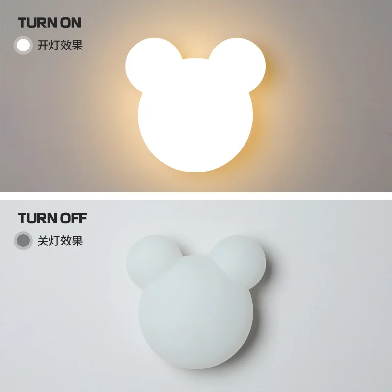 2022 New Wall Lamp Modern Led Bear Wall Light for Home Bedside Lamp Creative Children's Room Background Wall Nursery Aisle Lamps - Image 2