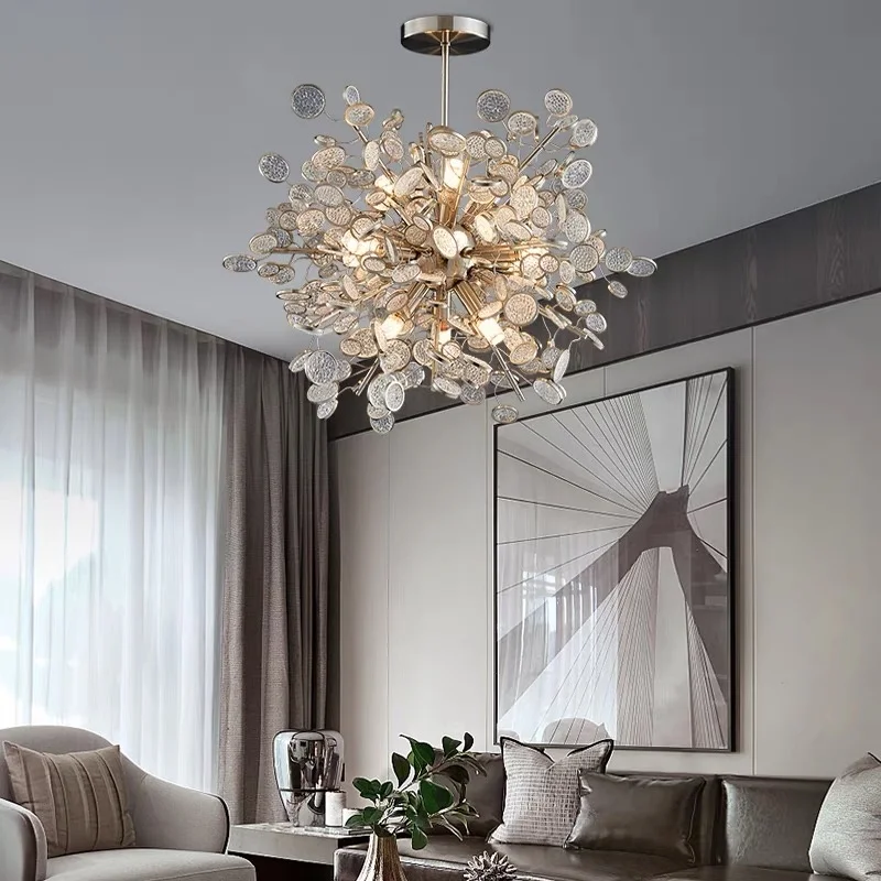 2023 Light Luxury LED Ceiling Chandelier Trend Villa Living Dining Room Pendant Lamp Modern Lustre Bedroom Hanging Light Fixture - Image 4