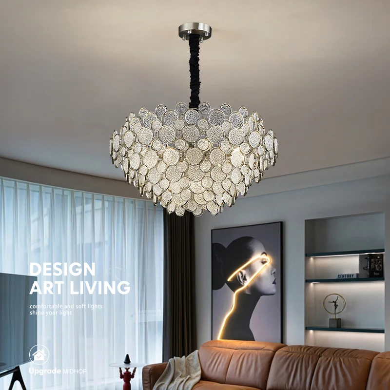 2023 Light Luxury LED Ceiling Chandelier Trend Villa Living Dining Room Pendant Lamp Modern Lustre Bedroom Hanging Light Fixture - Image 5