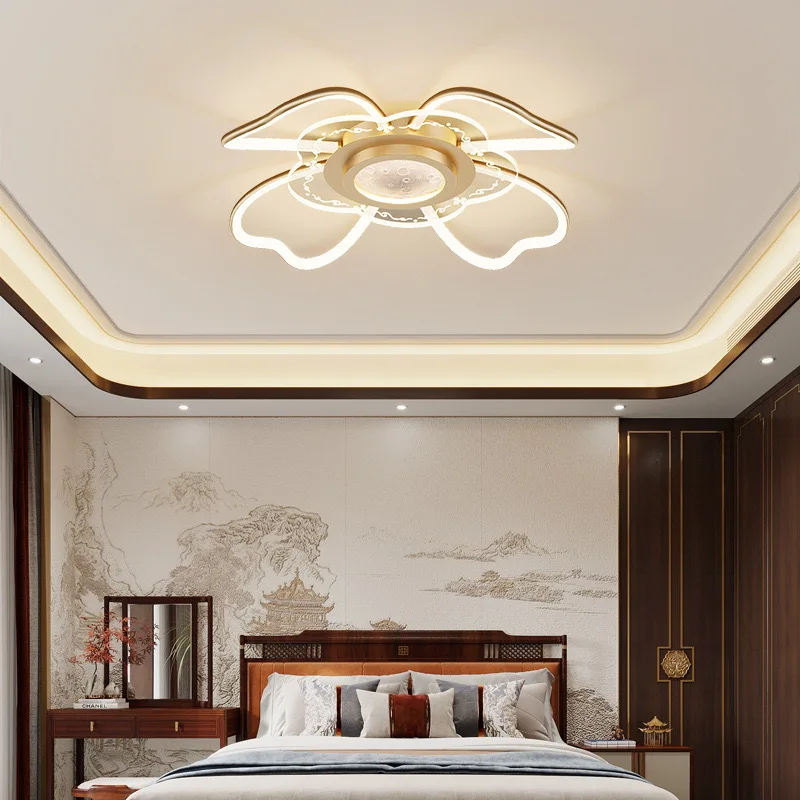 2023 Modern LED Chandelier Fixtures New Chinese Style Ceiling Fan Simple Rose Gold Living Room Chandelier - Image 7