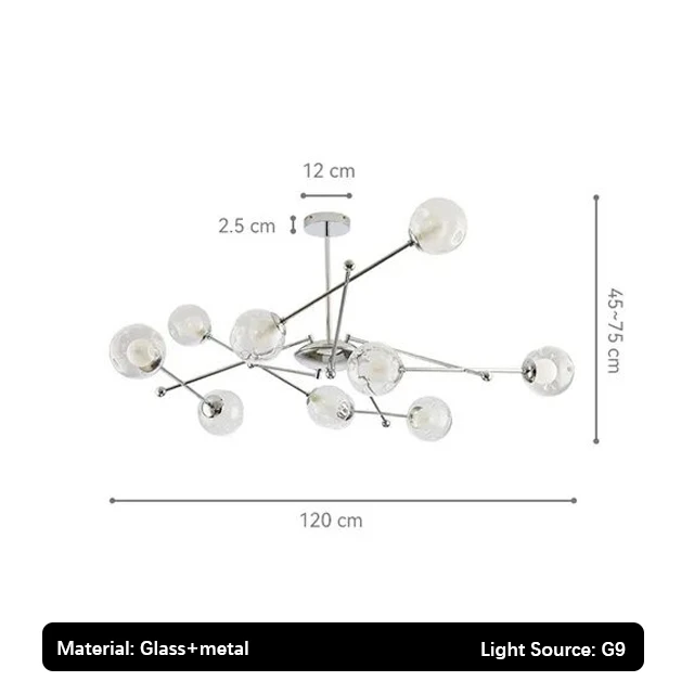 2024 Glass Chandelier Chrome Magic Bean Lights for  Living Room Pendant Lamp Bedroom Dining Room Ceiling Hanging Lamp - Image 9
