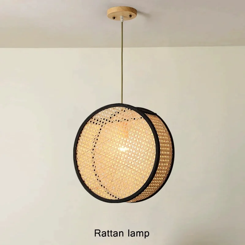 2024 Japanese style Quiet Wind Restaurant Bar, Restaurant Island, Homestay Bedhead Vine Weaving Art Pendant Light - Image 2
