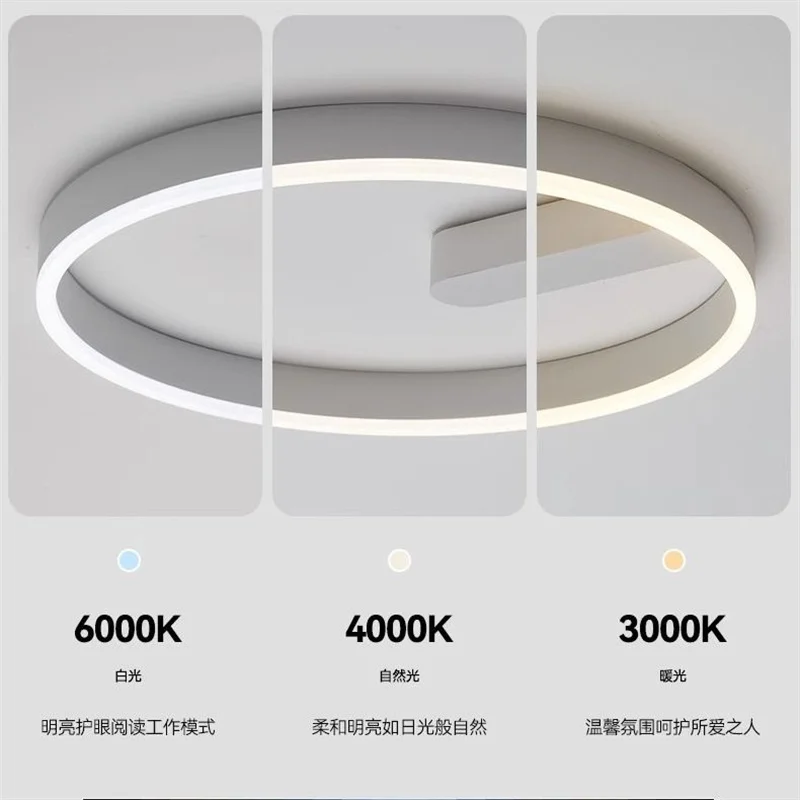 2024 LED ceiling light creative new style bedroom light, living room lighting, modern and simple black white bedroom light - Image 5