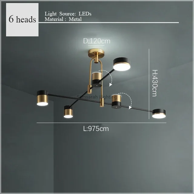 2024 LED Chandelier Lighting Modern Living Room Kitchen Decoration Indoor Metal Hanging Light Fixtures For Drawing Room - Image 10