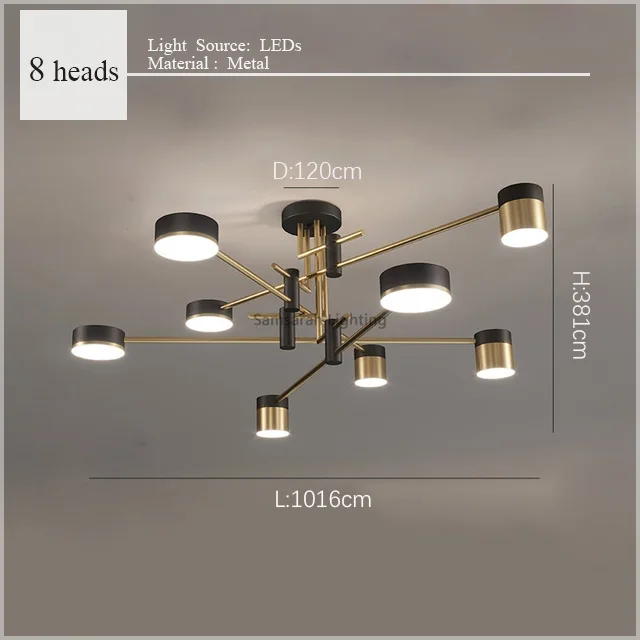 2024 LED Chandelier Lighting Modern Living Room Kitchen Decoration Indoor Metal Hanging Light Fixtures For Drawing Room - Image 8