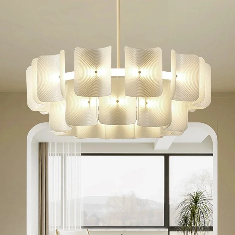 2024 LED Chandeliers Fingerprint Chandelier, Silent Style Eye Protection Living Room Bedroom Luxury Chandelier Home Decoration
