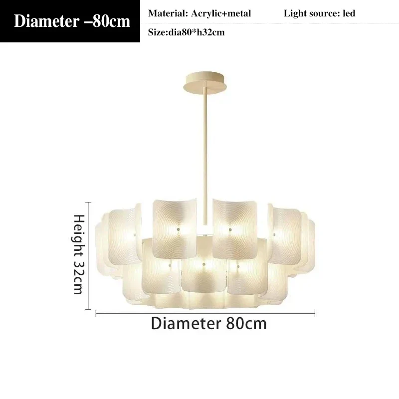 2024 LED Chandeliers Fingerprint Chandelier, Silent Style Eye Protection Living Room Bedroom Luxury Chandelier Home Decoration - Image 8