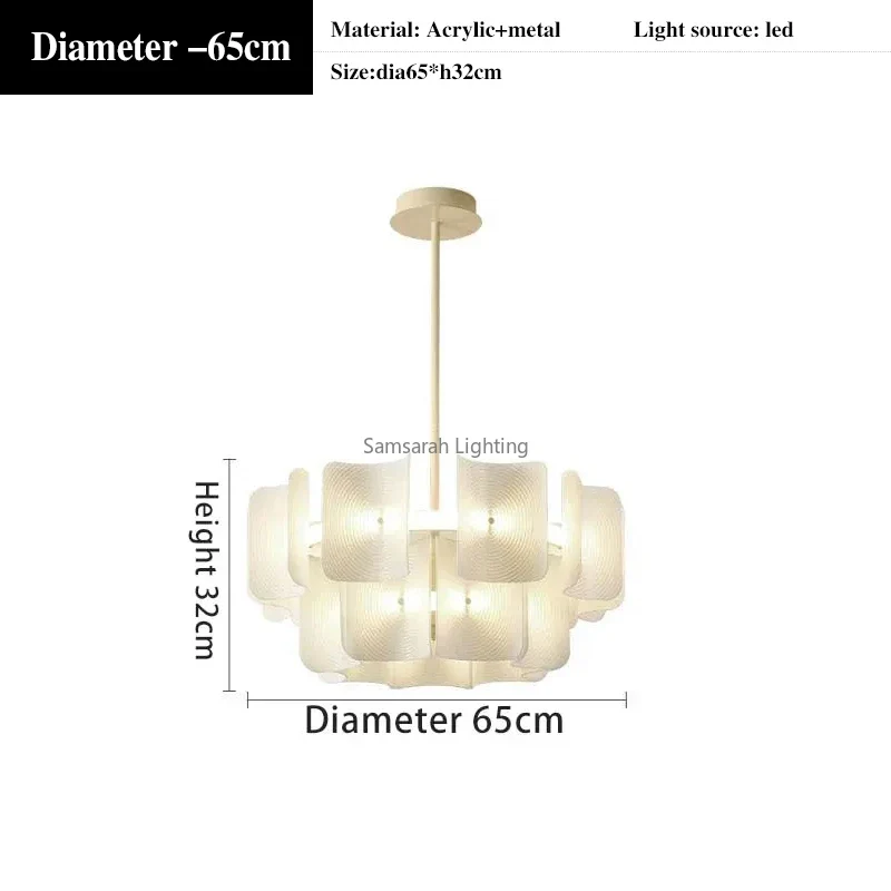 2024 LED Chandeliers Fingerprint Chandelier, Silent Style Eye Protection Living Room Bedroom Luxury Chandelier Home Decoration - Image 9