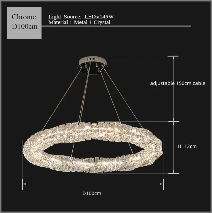 2024 Luxury K9 Crystals Chandelier Led Pendant Lights Steel Luxury Hanging Lamp Fixtures For Home decoration - Image 10