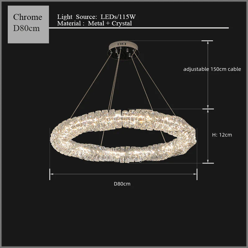 2024 Luxury K9 Crystals Chandelier Led Pendant Lights Steel Luxury Hanging Lamp Fixtures For Home decoration - Image 11