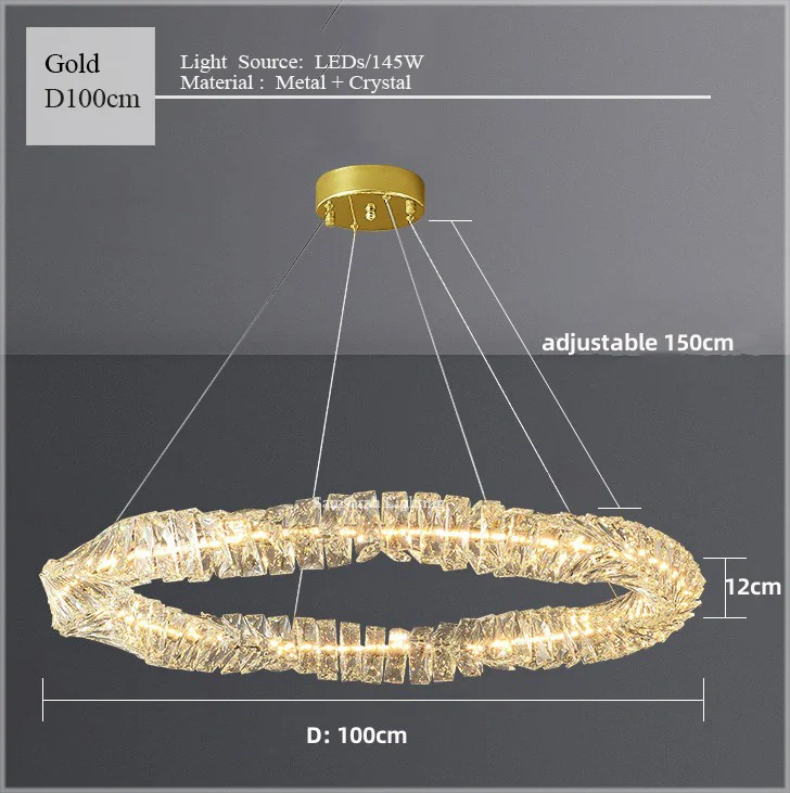 2024 Luxury K9 Crystals Chandelier Led Pendant Lights Steel Luxury Hanging Lamp Fixtures For Home decoration - Image 14