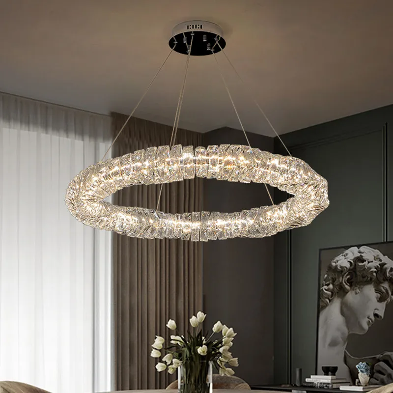 2024 Luxury K9 Crystals Chandelier Led Pendant Lights Steel Luxury Hanging Lamp Fixtures For Home decoration - Image 2