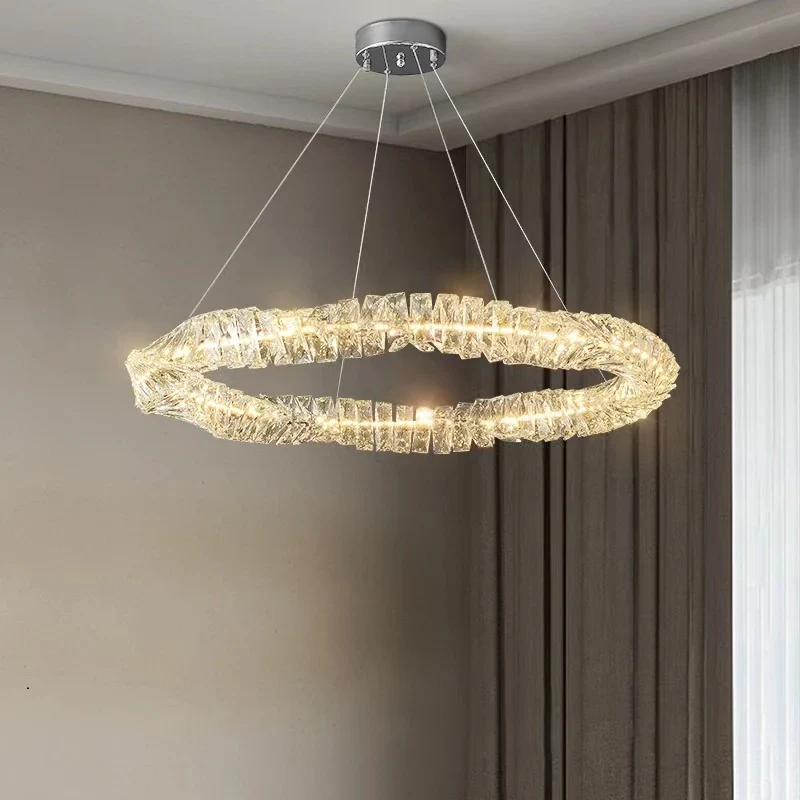 2024 Luxury K9 Crystals Chandelier Led Pendant Lights Steel Luxury Hanging Lamp Fixtures For Home decoration - Image 3