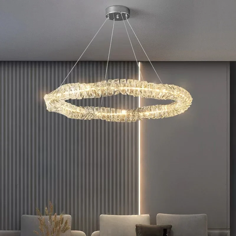2024 Luxury K9 Crystals Chandelier Led Pendant Lights Steel Luxury Hanging Lamp Fixtures For Home decoration - Image 4