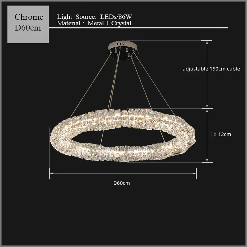 2024 Luxury K9 Crystals Chandelier Led Pendant Lights Steel Luxury Hanging Lamp Fixtures For Home decoration - Image 7