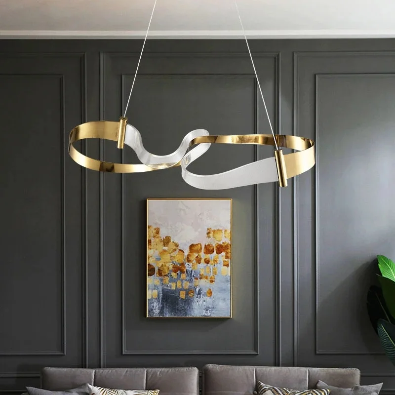 2024 Modern Design Ribbon LED Chandeliers Lighting For Living Room Study Bedroom Restaurant - Image 2