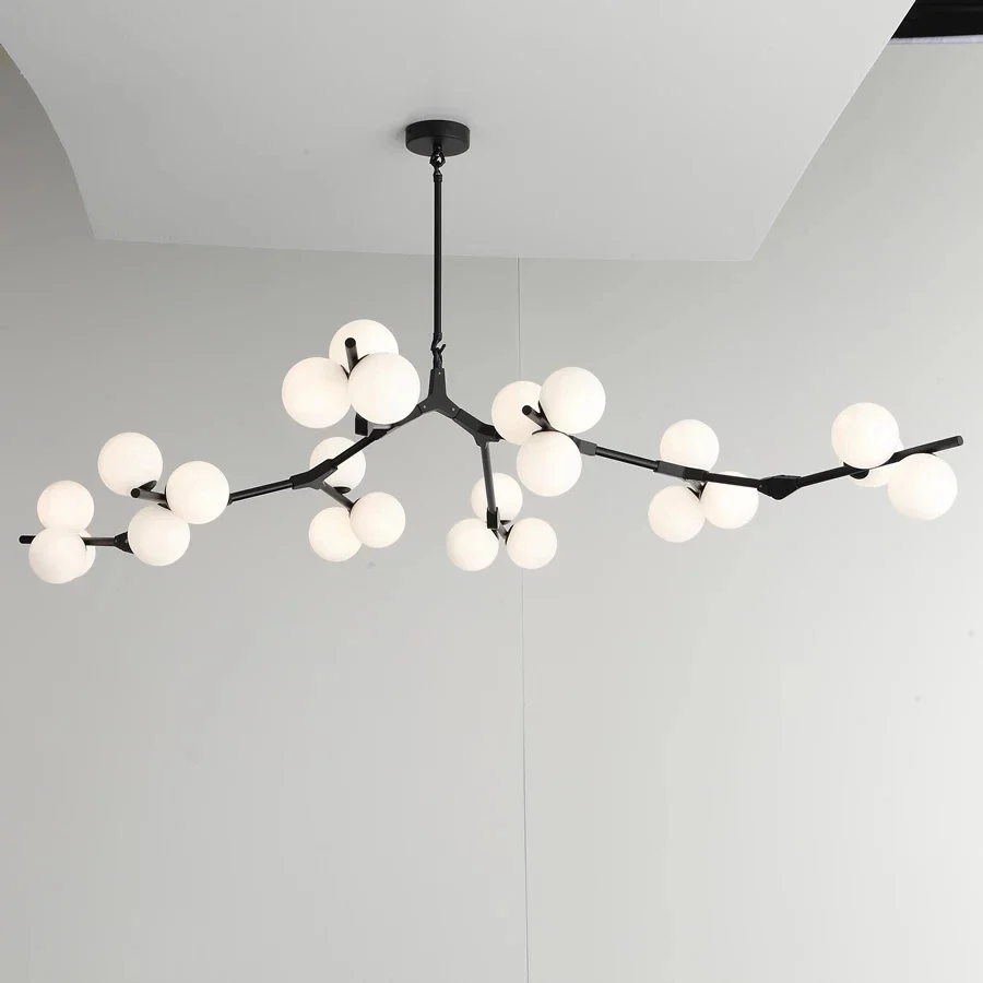 2024 Modern LED Chandelier Branches Style Glass Balls Ceiling Lamp Living Room Dining Room For Bedroom - Image 2