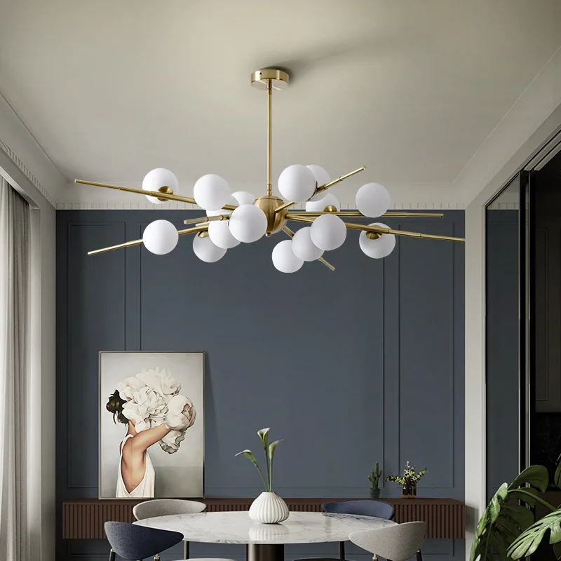 2024Modern Glass Ball LED Chandelier for Living room Dining Room Luminaire Gold/black Pendant Lamp Lustre ,Samsarah Lighting - Image 2