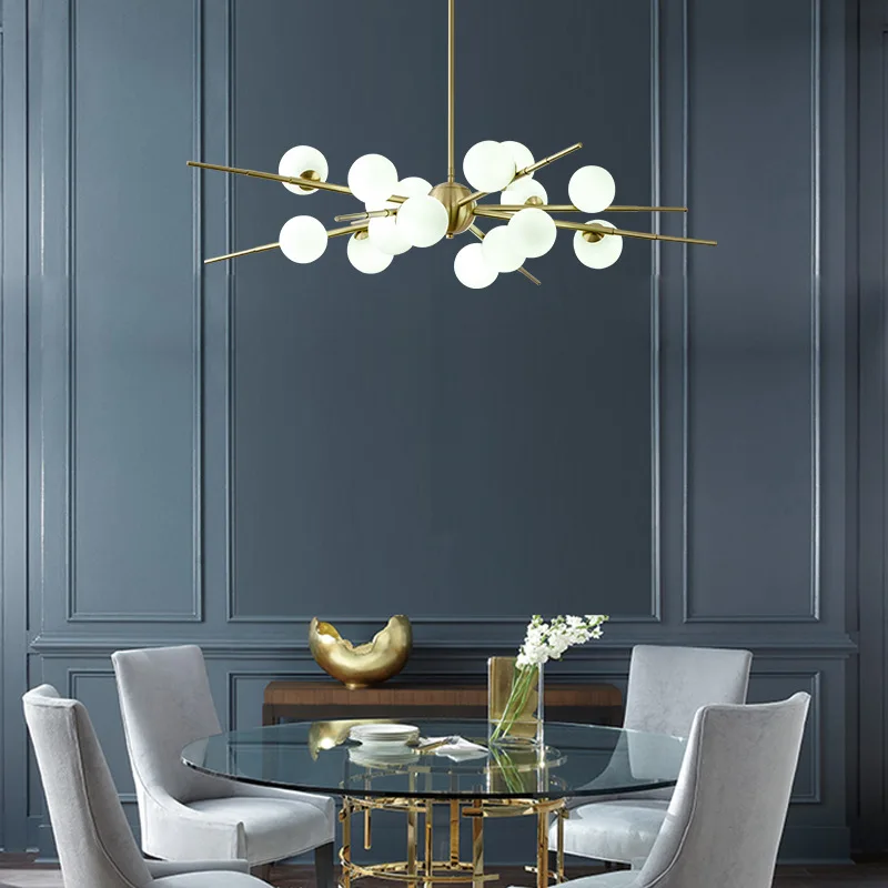 2024Modern Glass Ball LED Chandelier for Living room Dining Room Luminaire Gold/black Pendant Lamp Lustre ,Samsarah Lighting - Image 4
