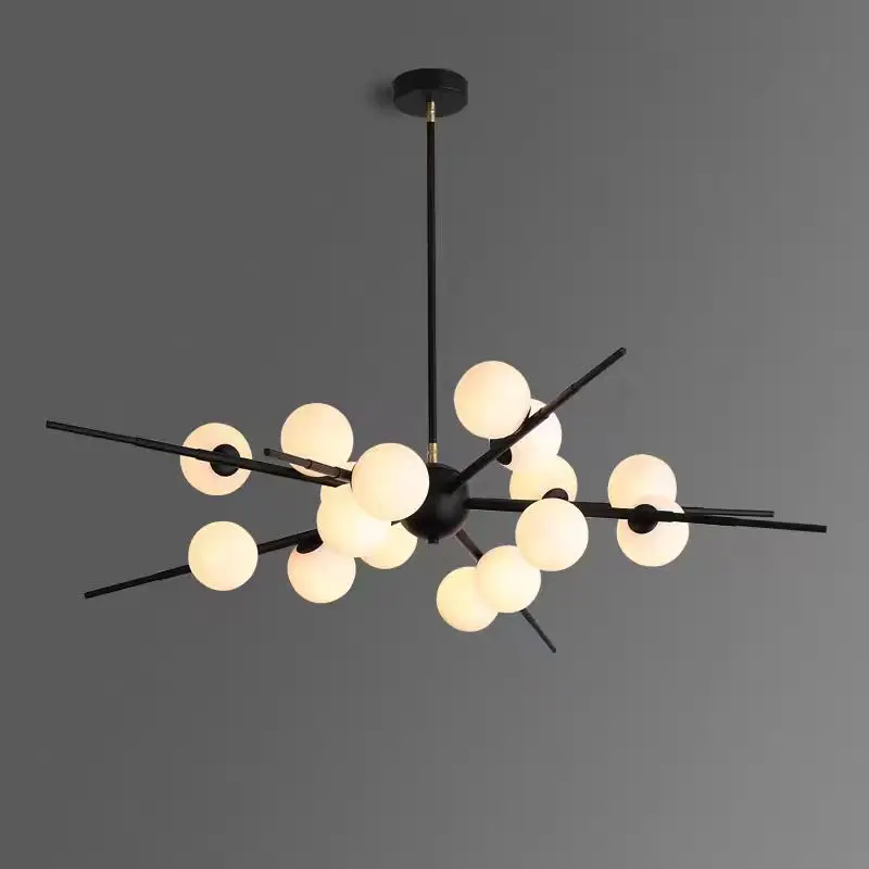 2024Modern Glass Ball LED Chandelier for Living room Dining Room Luminaire Gold/black Pendant Lamp Lustre ,Samsarah Lighting - Image 6