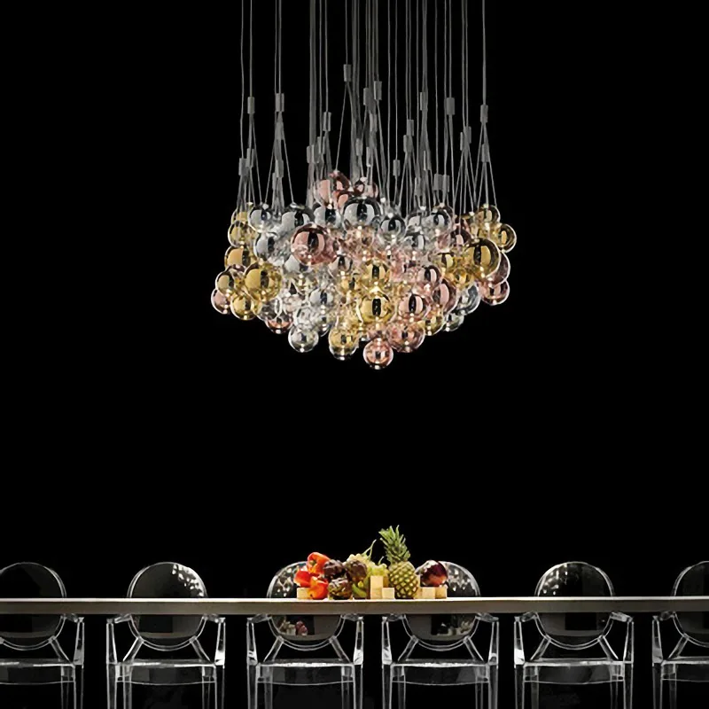 2024Modern glass LED droplight Nordic style kitchen bedroom living room dining table display room lighting lamps and lanterns - Image 4