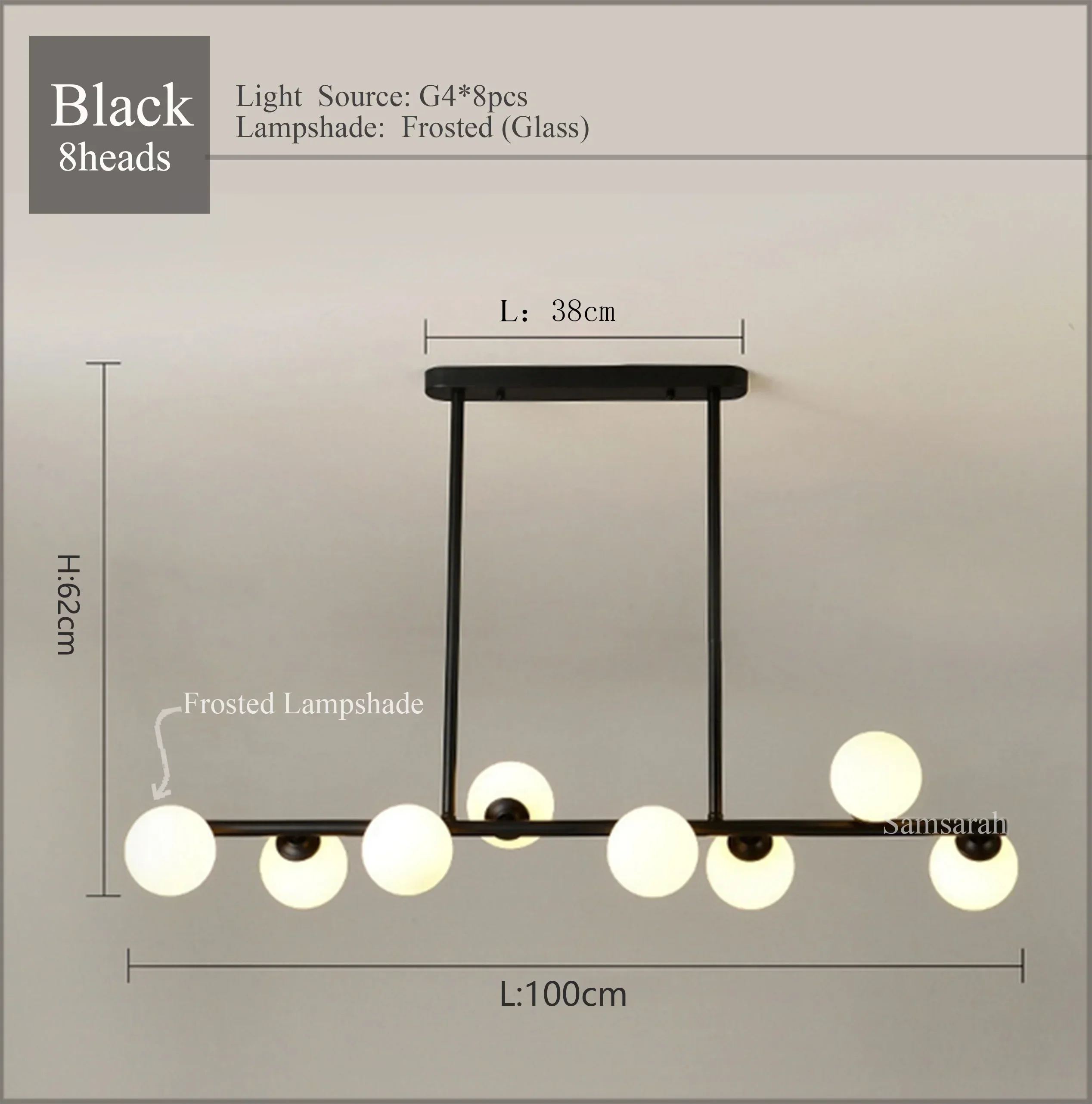 2024Modern LED Chandelier Black and Gold Long Glass Ball Chandeliers for Living Room Dinning Room Lustre,Samsarah Lighting - Image 11