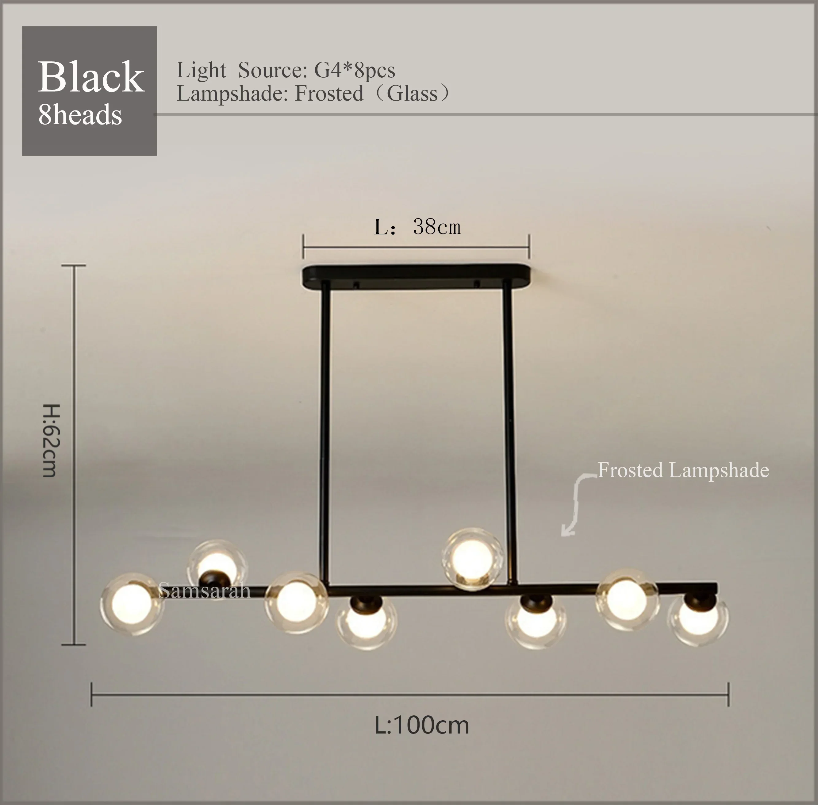 2024Modern LED Chandelier Black and Gold Long Glass Ball Chandeliers for Living Room Dinning Room Lustre,Samsarah Lighting - Image 12