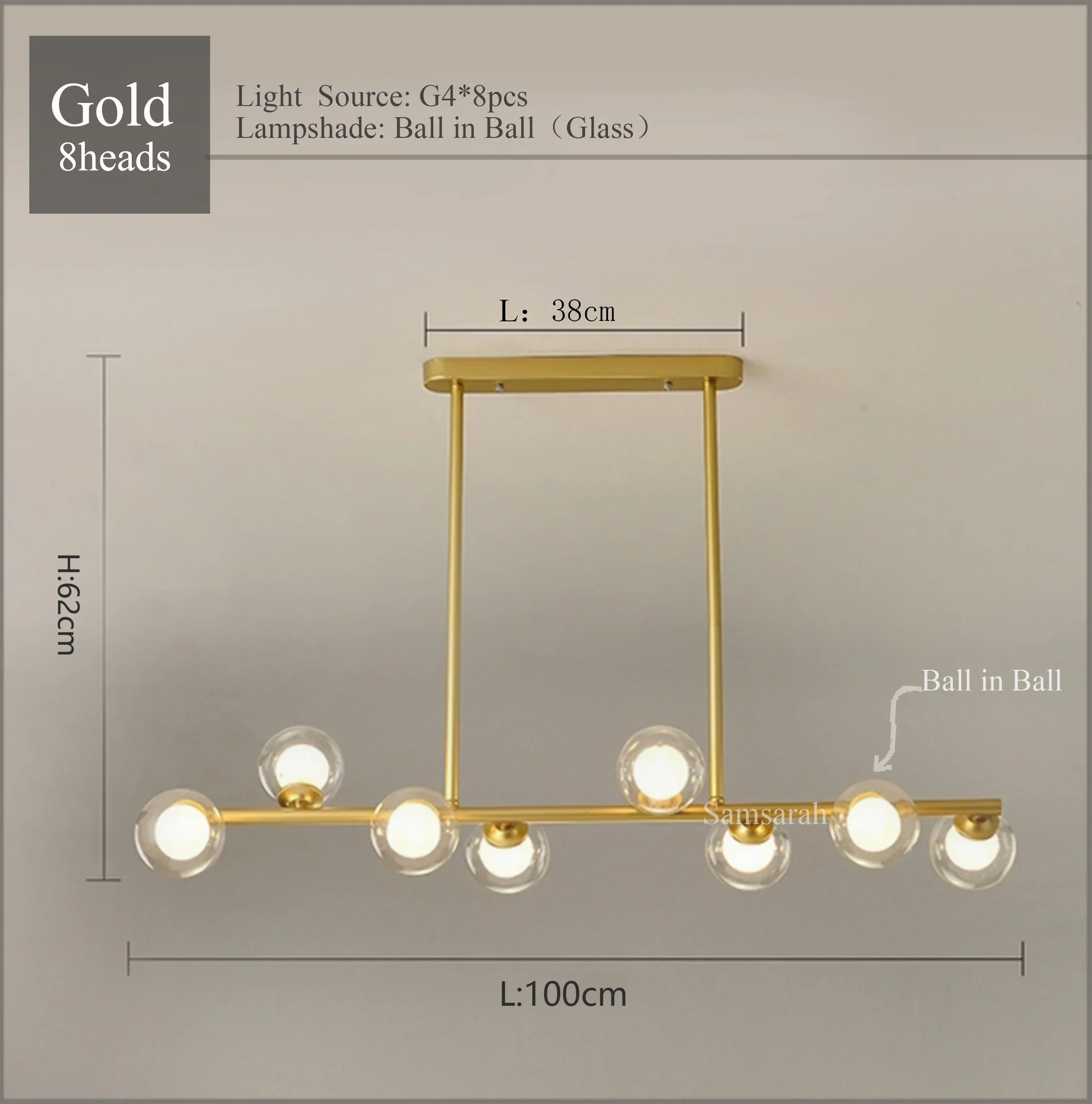 2024Modern LED Chandelier Black and Gold Long Glass Ball Chandeliers for Living Room Dinning Room Lustre,Samsarah Lighting - Image 18
