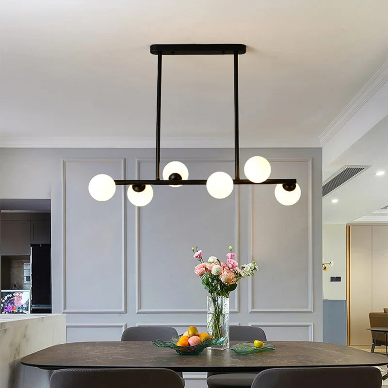 2024Modern LED Chandelier Black and Gold Long Glass Ball Chandeliers for Living Room Dinning Room Lustre,Samsarah Lighting - Image 3
