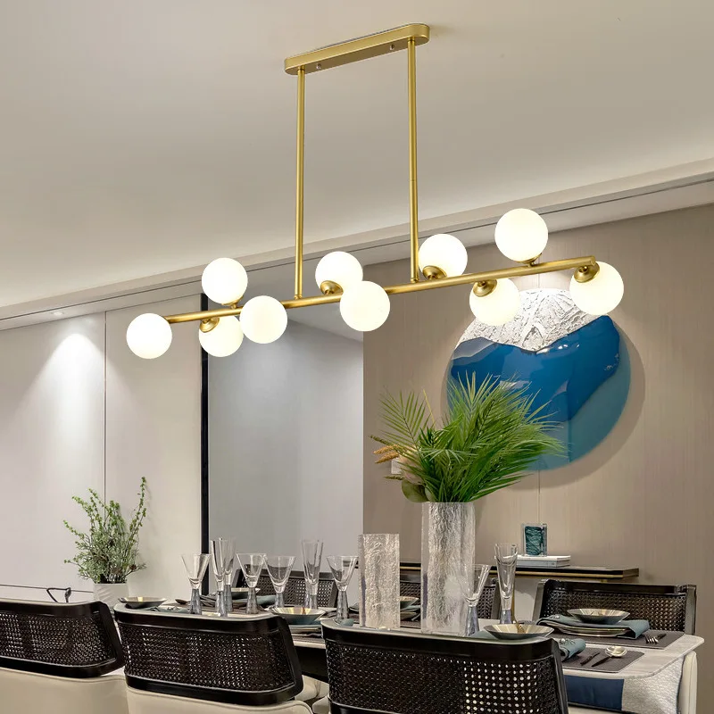 2024Modern LED Chandelier Black and Gold Long Glass Ball Chandeliers for Living Room Dinning Room Lustre,Samsarah Lighting - Image 4