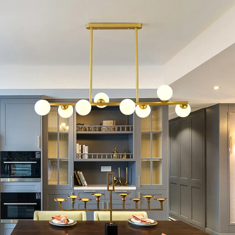 2024Modern LED Chandelier Black and Gold Long Glass Ball Chandeliers for Living Room Dinning Room Lustre,Samsarah Lighting - Image 5