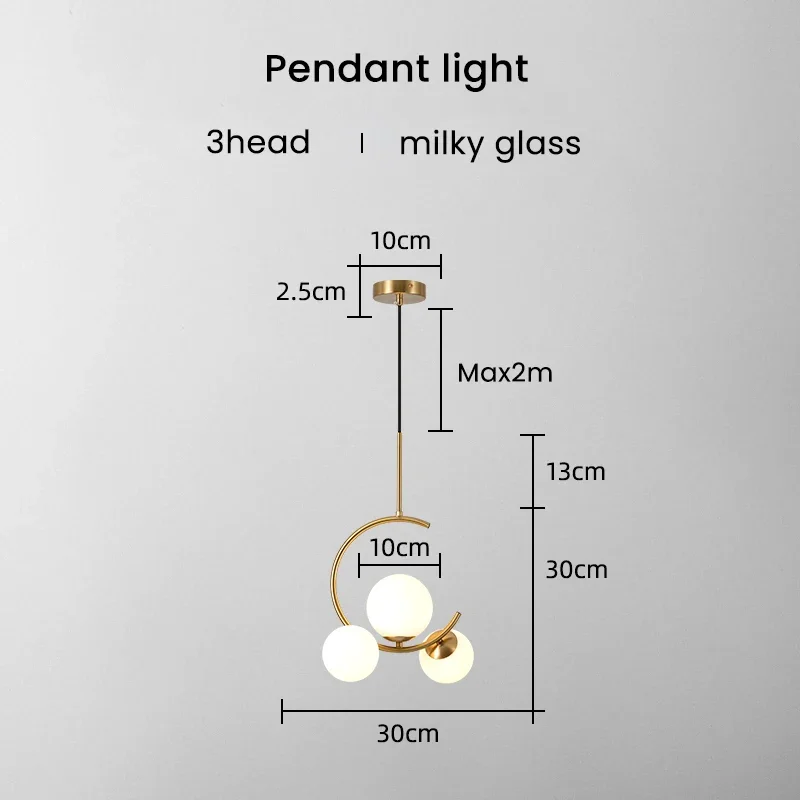 220V 110V Small Chandelier Nordic Round Pendant Light Gold Glass Ball Light for Living Room Dinning Room Kitchen Bedroom - Image 10