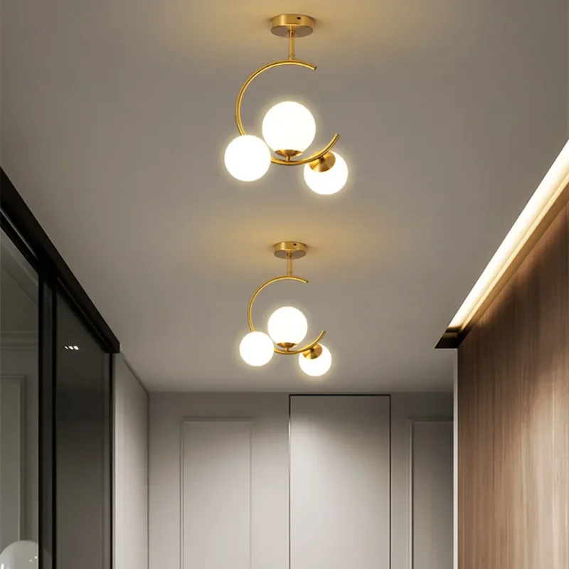 220V 110V Small Chandelier Nordic Round Pendant Light Gold Glass Ball Light for Living Room Dinning Room Kitchen Bedroom - Image 3