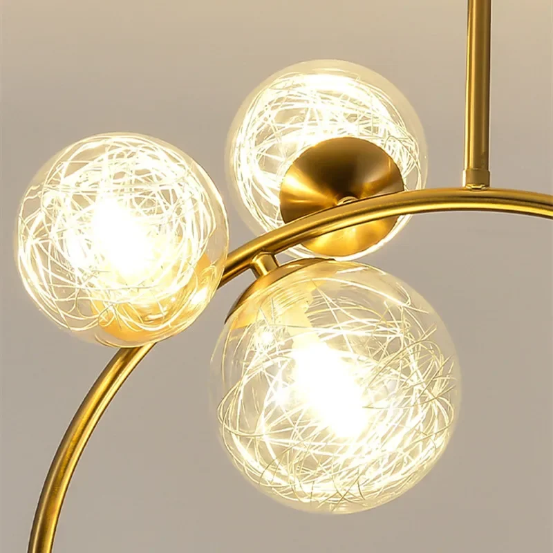 220V 110V Small Chandelier Nordic Round Pendant Light Gold Glass Ball Light for Living Room Dinning Room Kitchen Bedroom - Image 6