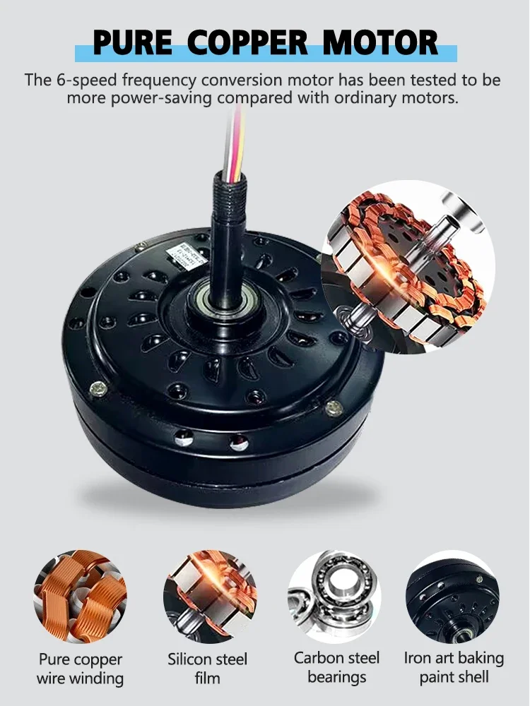 24CM Low Floor Loft Remote Control Lux&vitae Fan With Lights Modern Led Ceiling Fan Without Lights DC Motor 6 Speeds Timing Fans - Image 3