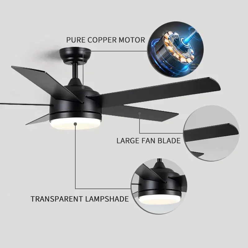 3 Blade Silent Motor 52 Inch High Wind Ceiling Light With Suitable For LED Ceiling Fan Remote Control In Living Room And Dining - Image 5