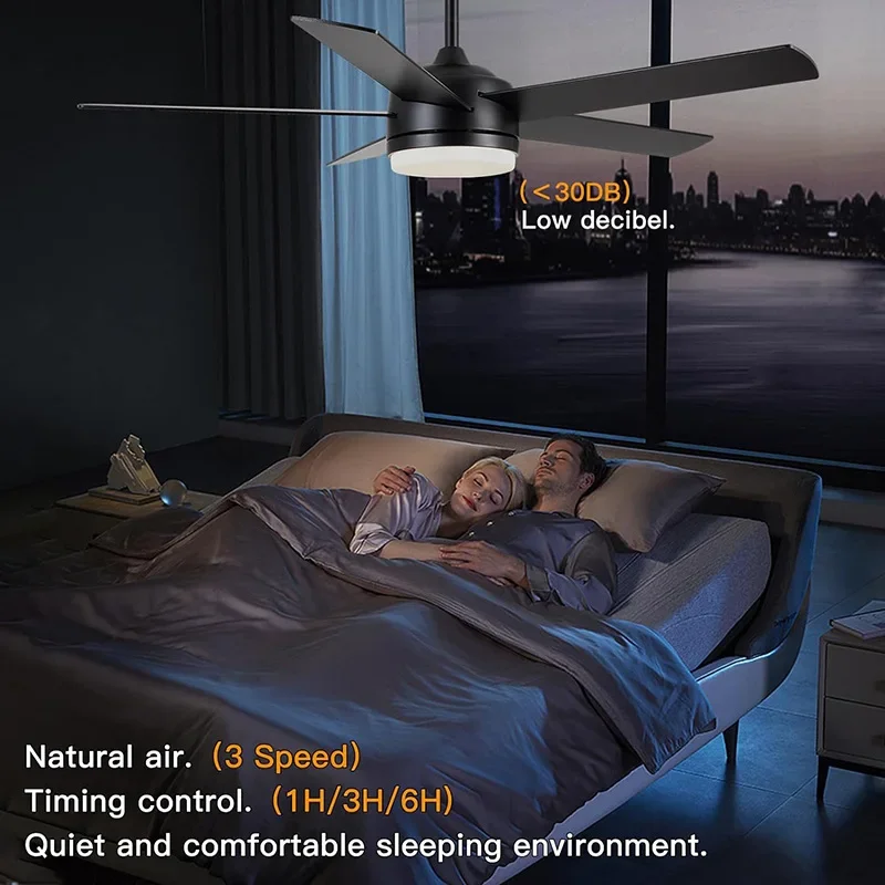 3 Blade Silent Motor 52 Inch High Wind Ceiling Light With Suitable For LED Ceiling Fan Remote Control In Living Room And Dining - Image 6
