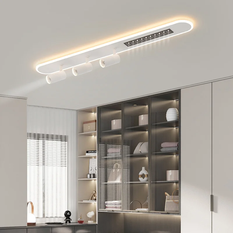 A New Type Of Nordic Long Strip Household LED Chandelier, Used For Living Rooms, Bedrooms, Halls, Balconies, Spotlights, And - Image 2