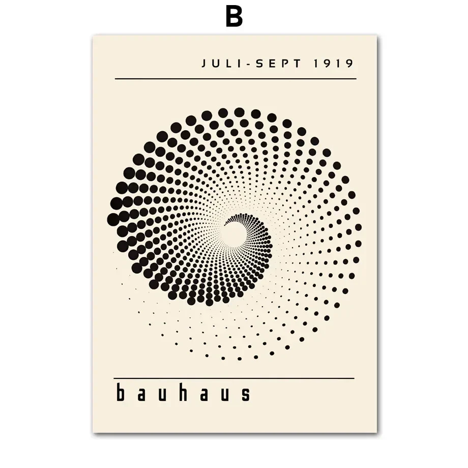 abstrait bauhaus lignes rayées art mural moderne décoration intérieure - Image 15