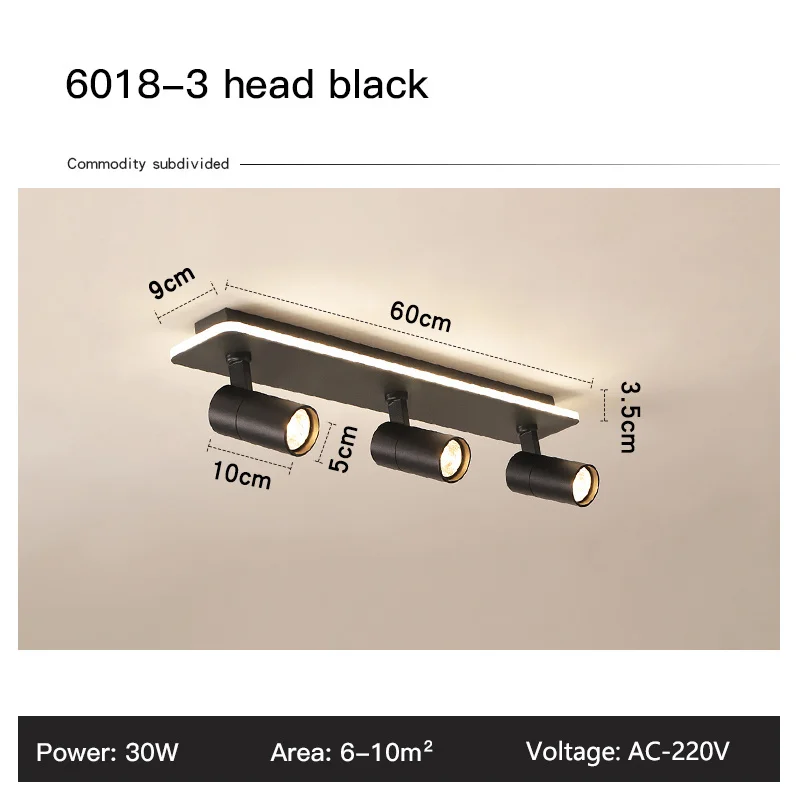 Acrylic Strip LED Chandelier With Spotlight, Used For Living Room, Bedroom, Lighting Fixtures, Kitchen Decoration, Black - Image 13