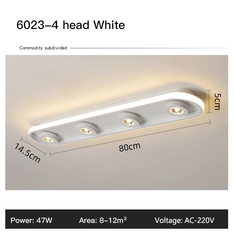 Acrylic Strip LED Chandelier With Spotlight, Used For Living Room, Bedroom, Lighting Fixtures, Kitchen Decoration, Black - Image 14