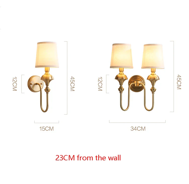 All copper wall lamp living room background wall lamp bedroom headboard staircase hallway copper wall lamp - Image 5