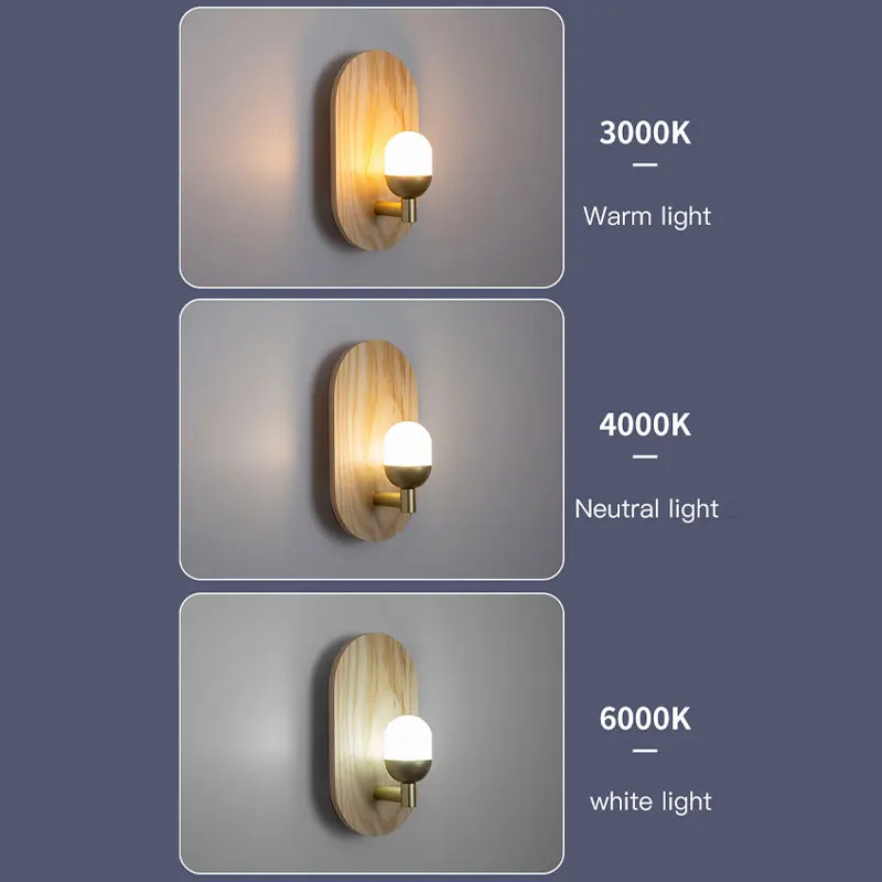 applique murale à led en bois pour décoration intérieure moderne - Image 4