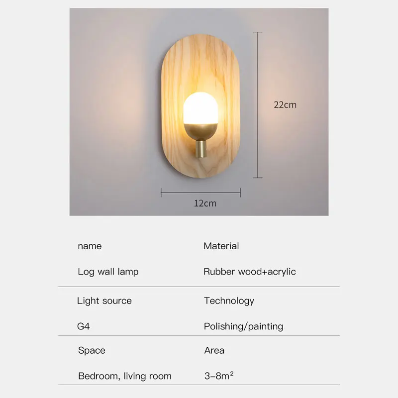 applique murale à led en bois pour décoration intérieure moderne - Image 5