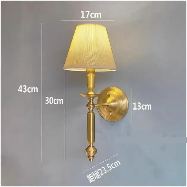 applique murale antique à LED avec abat-jour en tissu - Image 10