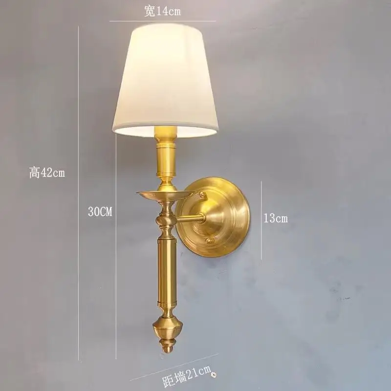 applique murale antique à LED avec abat-jour en tissu - Image 9